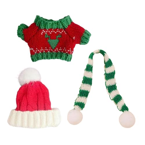 harayaa Puppe Pullover Kleidung Set Puppe Outfits Schal Hut Dress Up Winter Puppe Kleidung Zubehör Mädchen Puppe Kleidung Puppen Mädchen Puppe, Pullover mit Hirschmotiv von harayaa