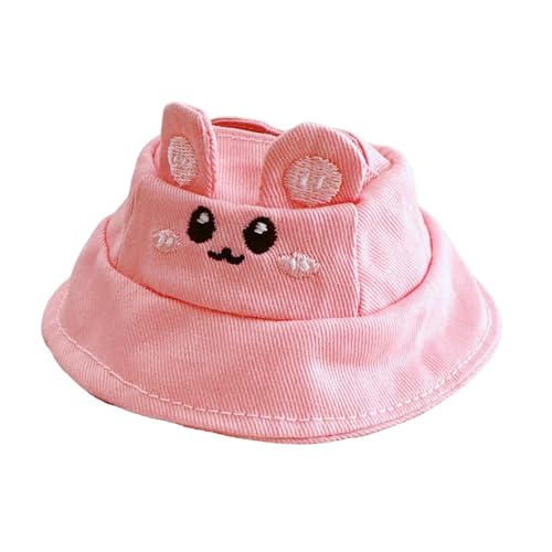 harayaa Puppenhut aus Baumwolle mit breiter Krempe, Anzieh-Mädchenpuppe, Fischerhut, Kopfbedeckung für 6,69 Zoll große Puppen, ROSA von harayaa