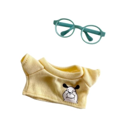 harayaa Puppenkleidungsset, Puppenzubehör, Kleidung, Handgemachte Puppe, Outfits für Mädchenpuppen, für Puppenanhänger, mit Blauer Brille von harayaa