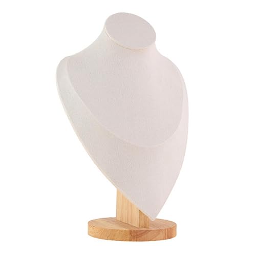 harayaa Schmuck Display Mannequin Büste Anhänger Halter Ständer Massivholz Stabile Modell Kette Büste Ständer für Einzelhandelsgeschäfte Pullover Kette, 12.6x18x28cm von harayaa