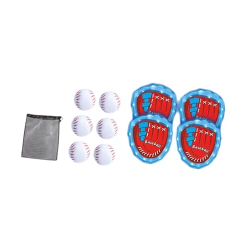 harayaa Selbstklebendes Stockwurf- und Fangspiel-Set, Freizeitspiel-Set, Softball-Set für Kinder für Kinder, Blau mit Tennis von harayaa