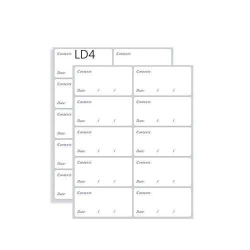 Frozen Etikettenaufkleber – verwendet für wasserdichte Lebensmitteletiketten auf Dosen, Geschirr und Behältern, die nach Gebrauch keine klebrigen Rückstände hinterlassen (LD4, 10 Stück) von hardinox