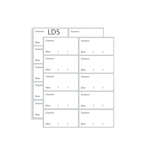 Frozen Etikettenaufkleber – verwendet für wasserdichte Lebensmitteletiketten auf Dosen, Geschirr und Behältern, die nach Gebrauch keine klebrigen Rückstände hinterlassen (LD5, 10 Stück) von hardinox