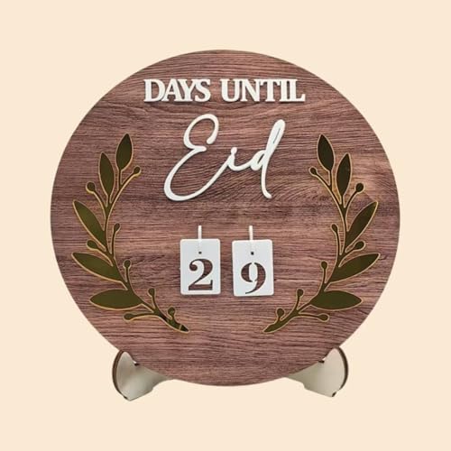 Ramadan Adventskalender, Holz Countdown Kalender Dekorationen für Zuhause, Holz Eid Mubarak DIY Ramadan Adventskalender (A) von hardinox