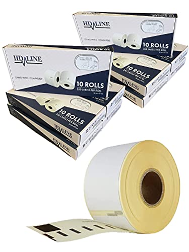 hd-line Etiketten für Labelwriter 99012-100 Rolle Pack Etiketten x 260 St. Je Rolle = 26000 Etikette, Selbstklebend, Kompatibel für hd-line Labelwriter & Seiko Etikettendrucker, 89 X 36 mm von hd-line