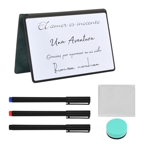 Whiteboard Klein A5 A4, White Board mit 3 Markern, Radiergummi und 1 Tuch, Doppelseitiges Schreiben, Memoboard Abwischbar, Tragbar Dry Erase Board für Studium, Besprechung, Entwurf, Notizen (A5) von heavenlife