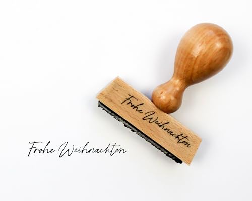 Stempel Frohe Weihnachten | 4 x 2 cm | Stempel für Weihnachten | Geschenkanhänger Weihnachten | Weihnachtsgruß | Advent | Holzstempel von heeaven