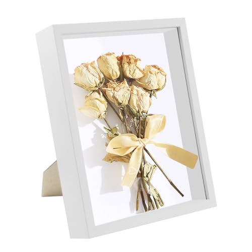 heedpeiur Objektrahmen Wand Bilderrahmen Tiefer Befüllen Tischbilderrahmen 3D Rahmen Holz Shadow Box 25 * 20cm Bilderrahmen zum Objekte für Tiefer Fotos, Kunstwerke, Trockenblume,Hochzeit-Blumen von heedpeiur