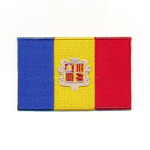 30 x 20 mm Andorra Andorra la Vella Flagge Patch Aufnäher Aufbügler 1240 Mini von hegibaer