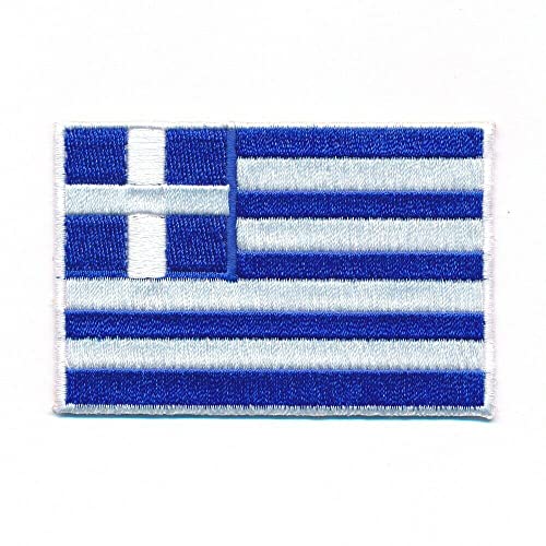 30 x 20 mm Griechenland Flagge Athen Greece Patch Aufnäher Aufbügler 0637 Mini von hegibaer