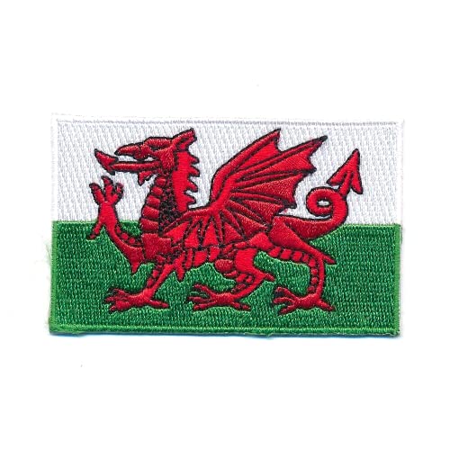 30 x 20 mm Wales Cardiff Flagge Flag Europa GB Edel Aufnäher Aufbügler 1207 Mini von hegibaer
