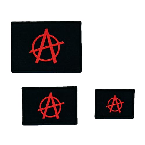 3er Set Anarchy Anarchie Flagge Flag Emblem Patch Aufnäher Aufbügler 0856 von hegibaer