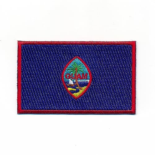 40 x 25 mm Guam Flagge Hagåtña Agana Flag USA Patch Aufnäher Aufbügler 1370 A von hegibaer