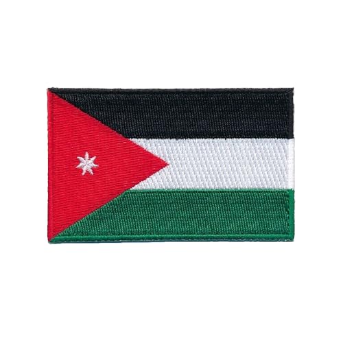 40 x 25 mm Jordanien Amman Flagge Fahne Patch Aufnäher Aufbügler 0115 A von hegibaer