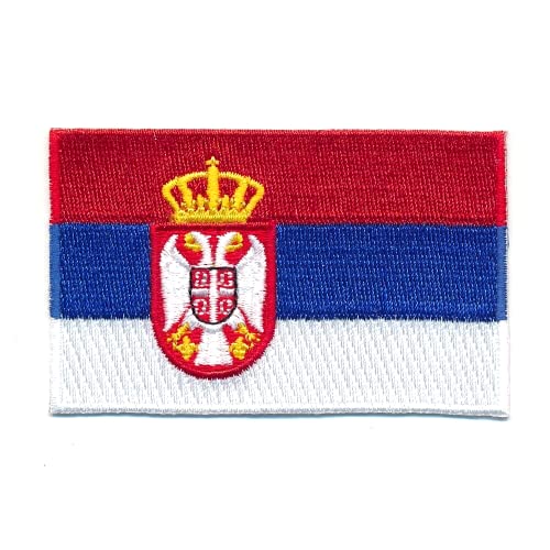 40 x 25 mm Republik Serbien Belgrad Flagge Flag Patch Aufnäher Aufbügler 1231 A von hegibaer