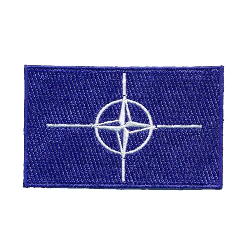 60 x 35 mm Nato - Nord Atlantik Bündnis Flagge Patch Aufbügler Aufnäher 1213 B von hegibaer