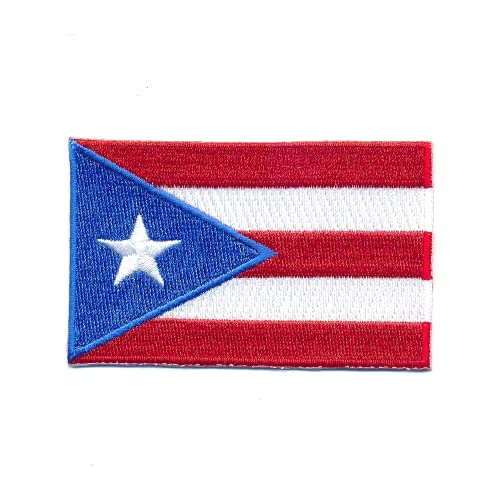 60 x 35 mm Puerto Rico San Juan USA Flagge Fahne Patch Aufnäher Aufbügler 1244 B von hegibaer