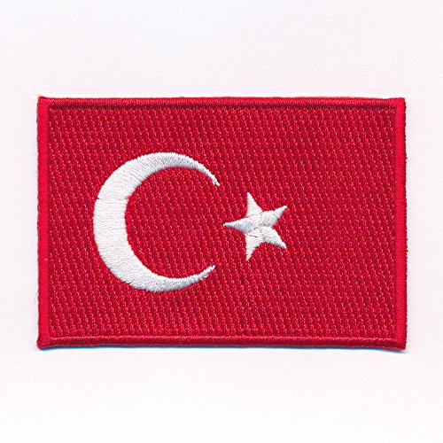 60 x 35 mm Türkei Flagge Türkiye Cumhuriyeti Patch Aufnäher Aufbügler 0633 B von hegibaer