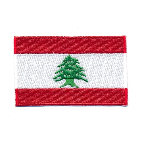 80 x 50 mm Libanon Flagge Beirut Tripoli Sidon Aufnäher Aufbügler Patch 1215 X von hegibaer