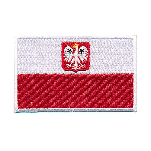 80 x 50 mm Polen Flagge Polska Poland Flag Patch Aufnäher Aufbügler 0660 X von hegibaer