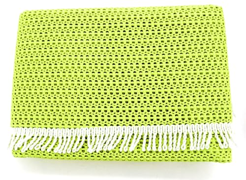 Outdoor Tischdecke Fransen Gartentischdecke rund 160 cm wetterfest wasserfest rutschfest waschbar Outdoortischdecke Weichschaum robust Garten Balkon Camping Party Tischdeko Typ444 Lemon von heimtexland