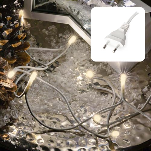 hellum Lichterkette 20 LED, 2,85m Länge, Lichterkette innen, klassisch warmweiß, <59lm, grün mit Stecker, für Weihnachtsbaum 579116 von hellum