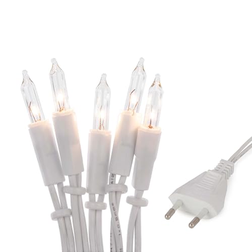 Hellum Lichterkette innen, Weihnachtslichter, 20 warme, helle Lampen, beleuchtete Länge 2,85m, Kabelfarbe weiß, 832082 von hellum