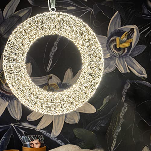 Hellum LED Lichterkranz mit Timer, mit Tauperlen Lichterkette Innen und außen, 7680 warmweiße LEDs, ø 70cm, Außen-Transformator Zuleitung 5m, Weihnachtsdeko, Hochzeitdeko, Gartendeko, 578775 von hellum