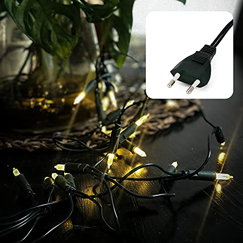 hellum Lichterkette 35 LED warmweiß Indoor 5,10 m Lichtlänge, 2x1,5 m Zuleitung Deko Beleuchtung Party <59 Lumen 577679 von hellum