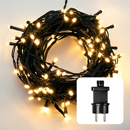 hellum LED Lichterkette Außen oder Innen I Lichterkette Warmweiß I Lichterkette LED strombetrieben mit 40 LED I Weihnachtsbaumbeleuchtung mit Kabel in Grün I <59 lm I 560435 von hellum