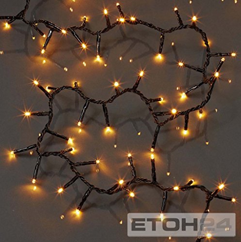 hellum Led Lichterkette außen Cluster I 5,74m 288 LED Cluster Lichterkette warmweiß mit Timer I Strombetrieben Lichterkette indoor & outdoor I Weihnachtsbaumbeleuchtung mit Kabel 576825 von hellum