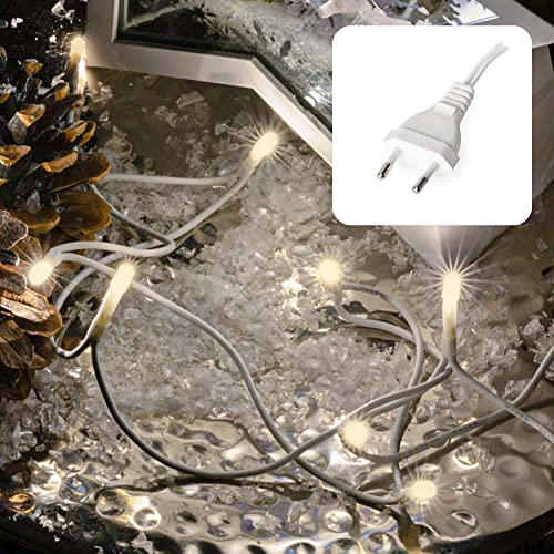 hellum Lichterkette 10 LED, 1,35m Länge, Lichterkette innen, klassisch warmweiß, 59lm, Lichterkette weiß mit Stecker, Weihnachtsbaum Lichterkette 579109 von hellum