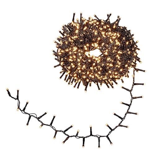 hellum Lichterkette 288 LED warmweiß, Lichterkette Weihnachtsbaum, LED Lichterkette innen, Snake Lichterkette, LED Lichterkette warmweiß 5,74 m < 59 Lumen, Kabelfarbe schwarz 152395 von hellum