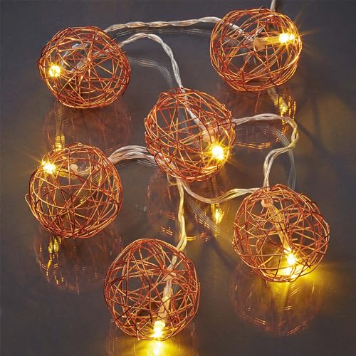 hellum Metall Kugel Lichterkette 10 LED rose gold von hellum