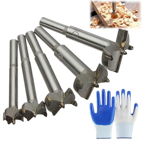 Round Shank Serrated High Speed Steel Hole Opener,Countersink Drill Bit Set, 15mm-35mm Straight Shank Twist Drill Bits for Wood von heofonm