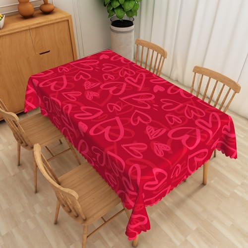 Tischdecke Outdoor Romantisches Rot Outdoor Tischdecke Wasserabweisend Polyester Gartentisch Abwaschbar Schmutzabweisend Pflegeleicht Garten Küche, Esstisch, Parteien von hfdch