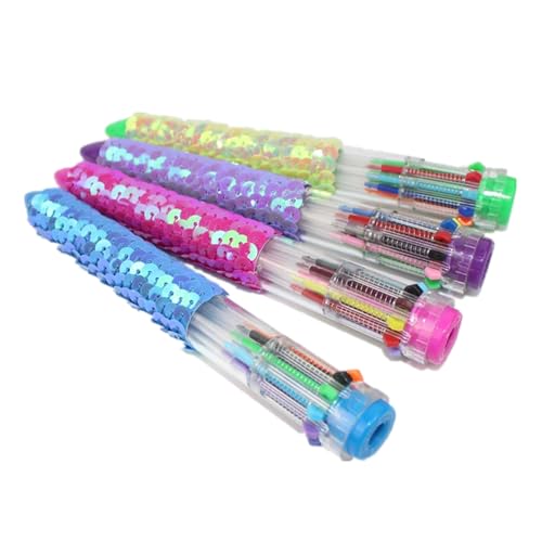 Shuttle Pen Multicolor Pen 0.7mm Kugelschreiber 10-in-1 einziehbarer Kugelschreiber Schreibwerkzeug für Studenten 4 Stück 10 Farben Shuttle Pen 10-in-1 einziehbarer Kugelschreiber 0,7 mm mehrfarbiger von hgnxa