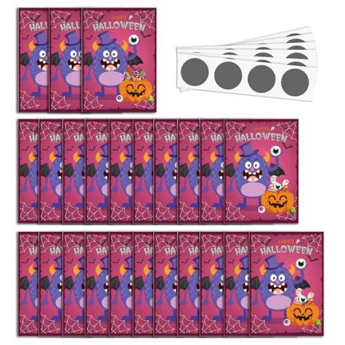 hgnxa 24pcs/set Festive Party Game Rubbelkarten Überraschung Reveal für Halloween Feiern 3 21 Karten von hgnxa