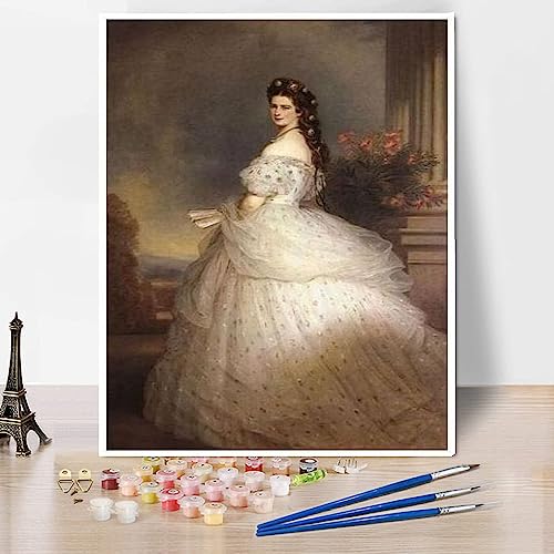 DIY Malsets für Erwachsene Elizabeth Kaiserin von Österreich Malen von Franz Xaver Winterhalter Malen nach Zahlen Kit auf Leinwand für Anfänger von hhydzq