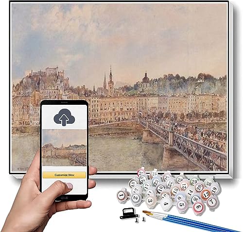 DIY Painting Kits for Adults View of Salzburg Painting by Rudolf von Alt Malen nach Zahlen Kit für Kinder und Erwachsene von hhydzq