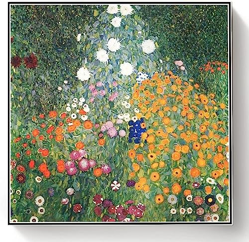 Malen nach Zahlen für Erwachsene Blumengarten Malerei von Gustav Klimt DIY Malen nach Zahlen Kits auf Leinwand von hhydzq
