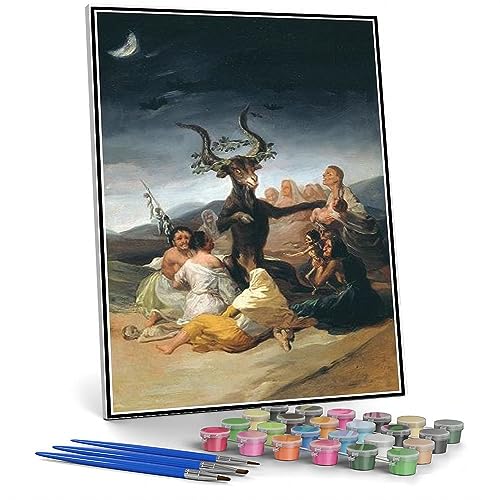Malen nach Zahlen für Erwachsene Kits Hexen Sabbat Malen von Francisco Goya Malen nach Zahlen Kit für Kinder und Erwachsene von hhydzq