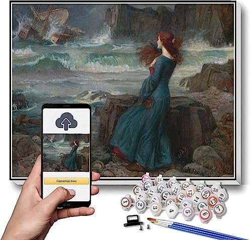 Malen nach Zahlen für Erwachsene Miranda Gemälde von John William Waterhouse DIY Ölgemälde Malen nach Zahlen Kits von hhydzq