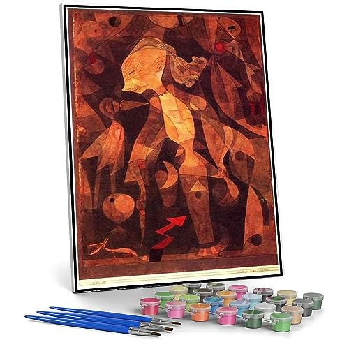 Ölgemälde-Set zum Selbermachen, ein junges Ladys Abenteuer, Gemälde von Paul Klee, Malen nach Zahlen, Kit auf Leinwand für Anfänger von hhydzq