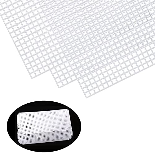 4 Stück Plastic Canvas Mesh Leinenblätter Plastikgitterfolien Needlepoint Canvas Sheets Kunststoff Kreuzstich Meshstoff Cross Stitch für Bastel, Nähprojekte, 20 x 33 cm (Lochdurchmesser 2.2*2.2MM) von hifrom