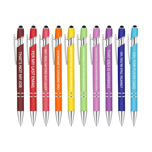 10 Teiliges Motivationsstift Set – Kreative Inspirierende Stifte Mit Sty-lus Spitze | Personalisierte Zitate Stifte Inspirierender Kugelschreiber | Motivierender Signaturstift Für Kinder von higyee