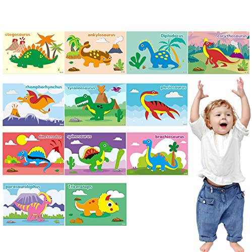 higyee Foam Sticker Puzzle-Spiel,Selbstklebendes -Schaumpuzzle | Selbstklebender Neuer Eva-Aufkleber Spielzeug-Puzzle-Spiel zur Herstellung von Cartoon-Mustern von higyee