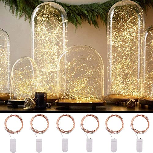 LED Lichterkette, Feenflaschenlichter, 2 m, 20 LED, 6 Stück Warmweiß Flaschenlicht für DIY, Party Hochzeit Stimmung Lichter, Lichterketten für Außen Innen Deko von himaly