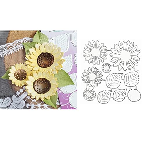 3D-Sonnenblumen-Rahmen, Metall-Stanzformen, Blumenblätter, Hochzeit, Stanzschablonen für DIY, Scrapbooking, Foto, dekorative Prägepapier-Stanzformen für Scrapbooking, Kartenherstellung von hinana