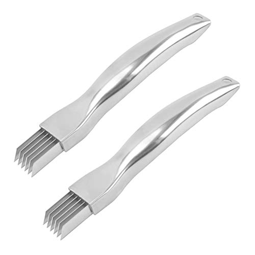 hoaker Edelstahl Gehacktes FrüHlings Zwiebel Messer, GemüSe Hacker Zwiebel Knoblauch Besteck Shred Messer, Shred Messer von hoaker